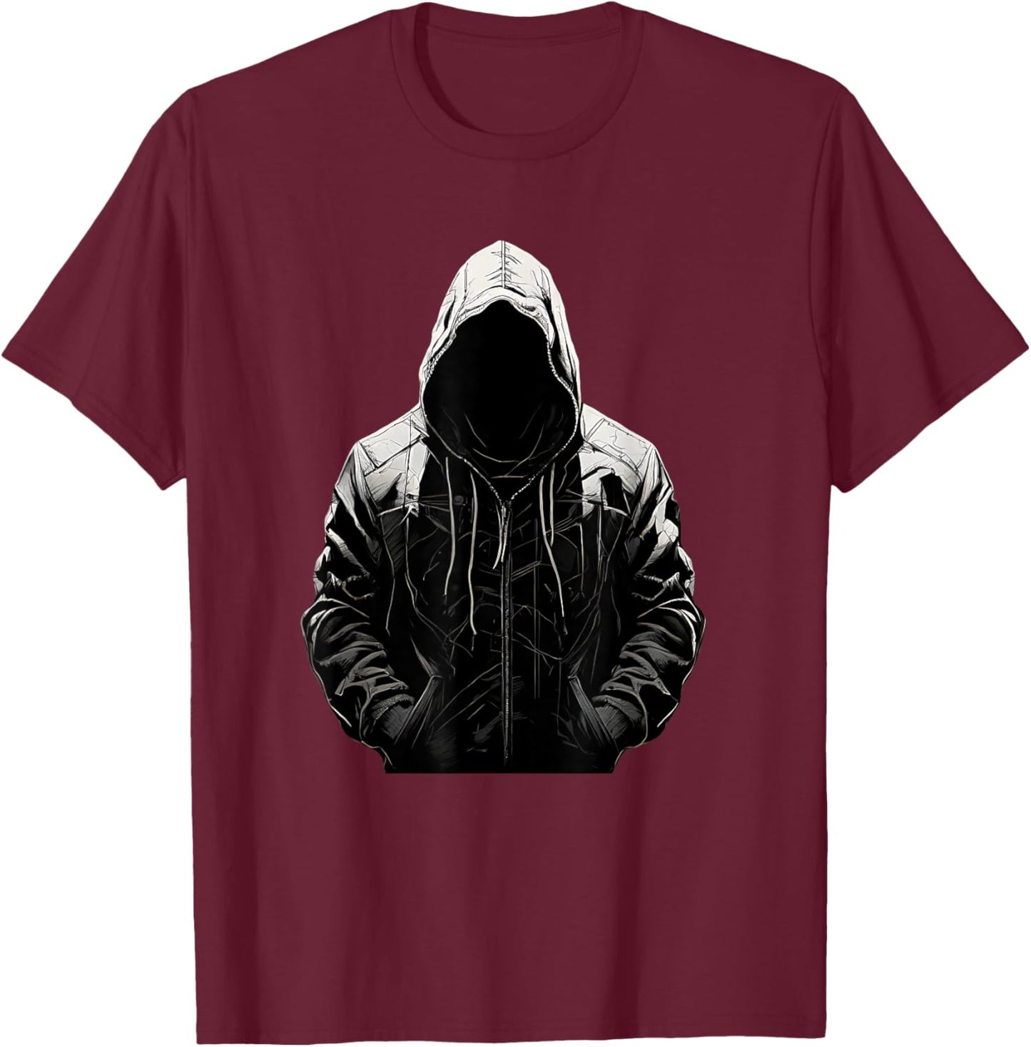 Hip Hop Rapper Graphic Black T Shirt Streetwear Men T-Shirt - T-Shirt | Maroon