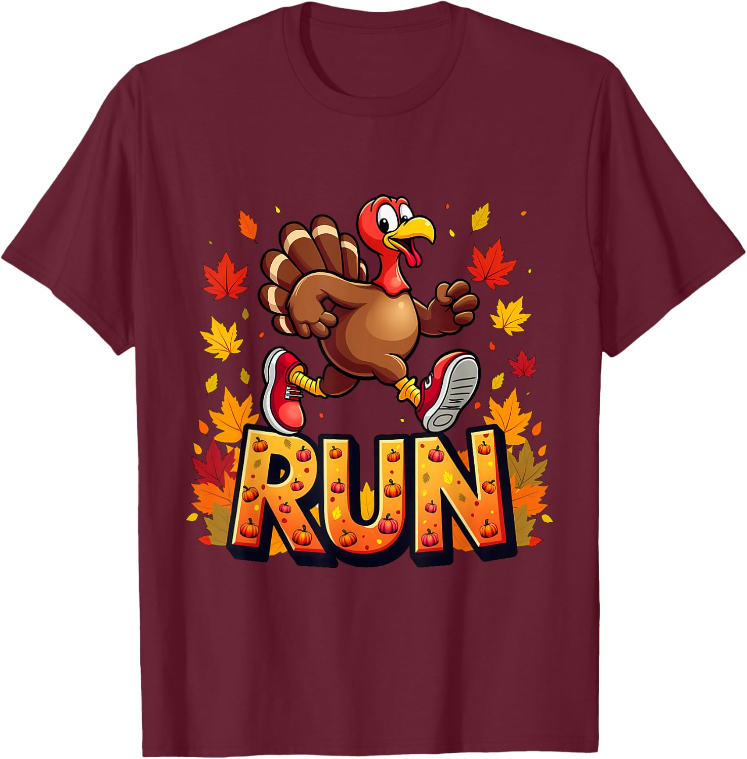Running Turkey Trot Thanksgiving 2024 For Boys Girls Kids T-Shirt - T-Shirt | Maroon