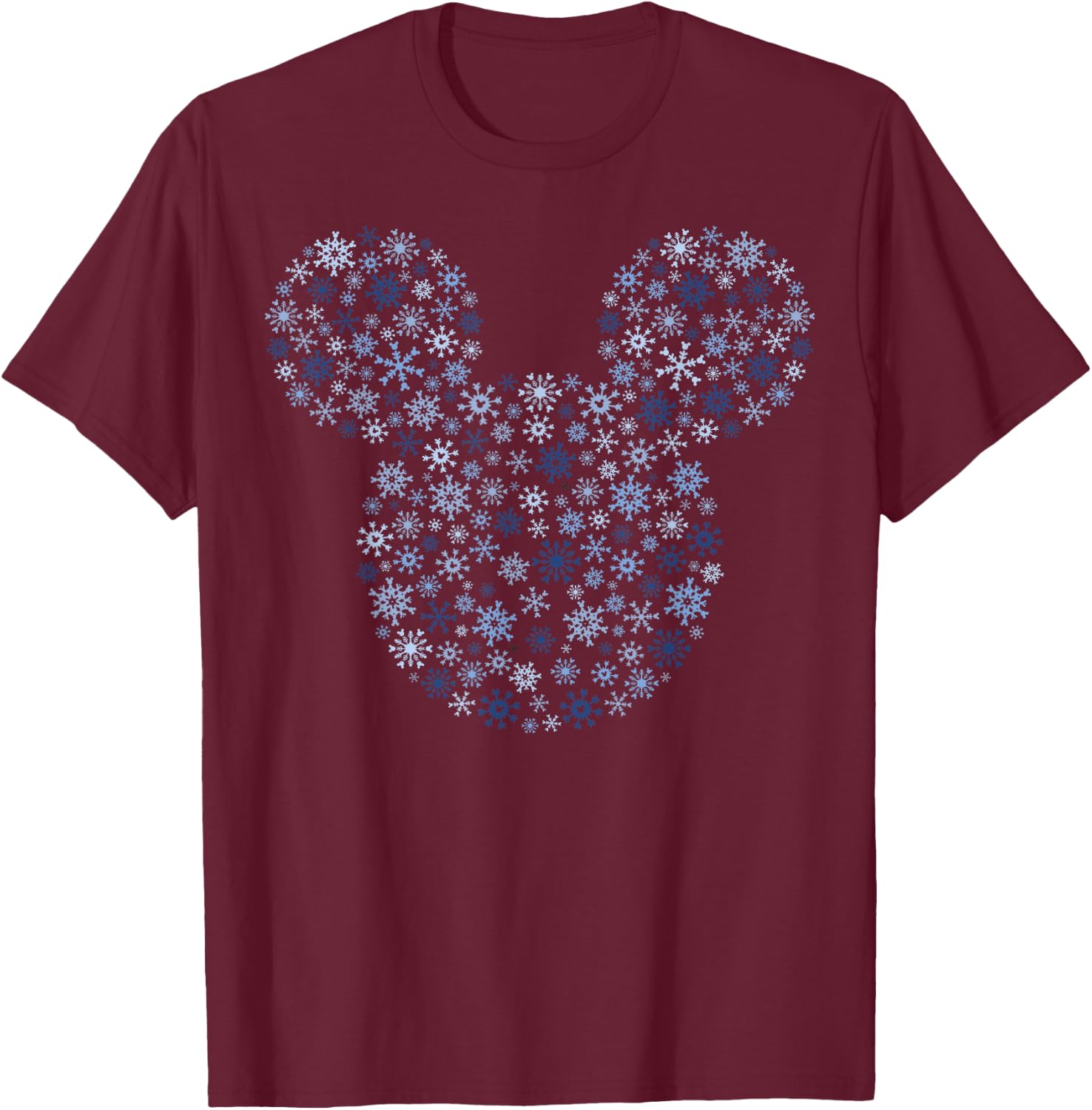 Disney Mickey Mouse Snowflake Fill T-Shirt - T-Shirt | Maroon