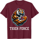 Tiger Force Wild Animal Lover Wildlife Nature Graphic T-Shirt - T-Shirt | Maroon