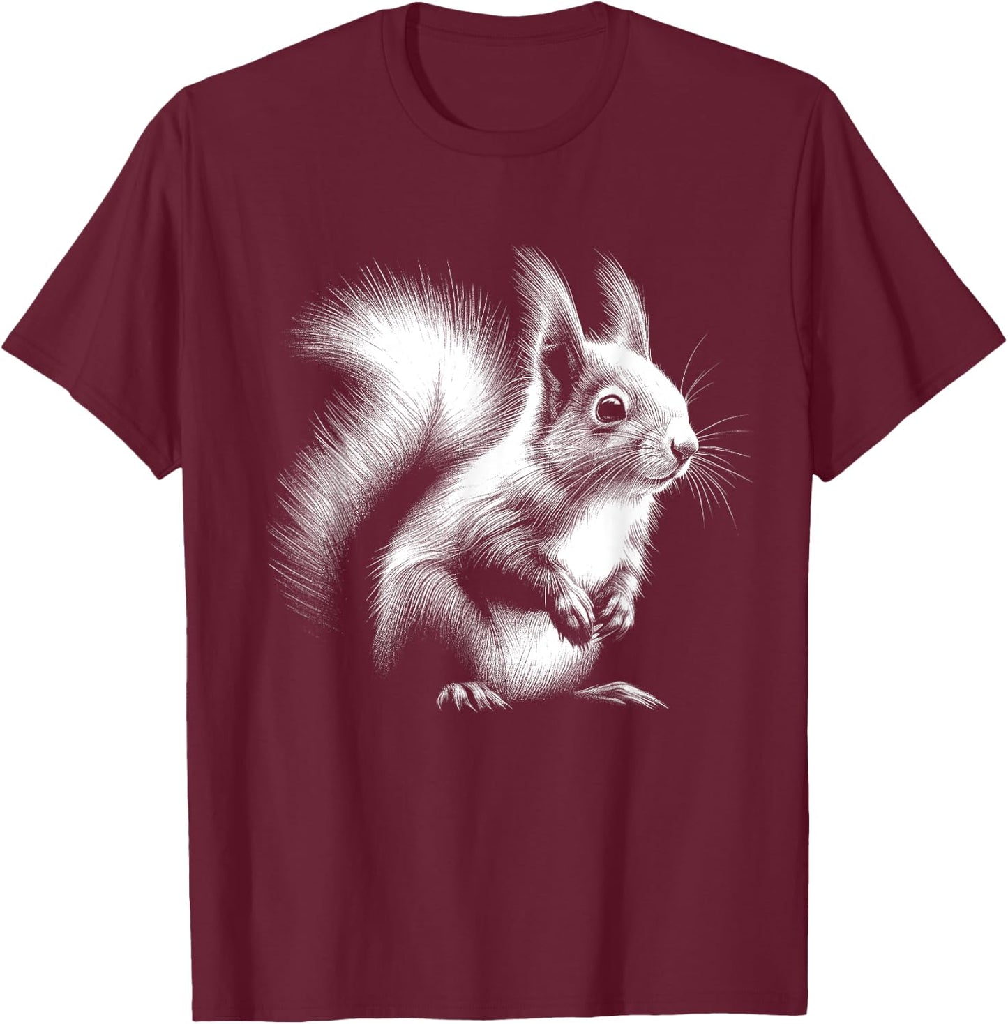 Squirrel Lover Art Design T-Shirt - T-Shirt | Maroon