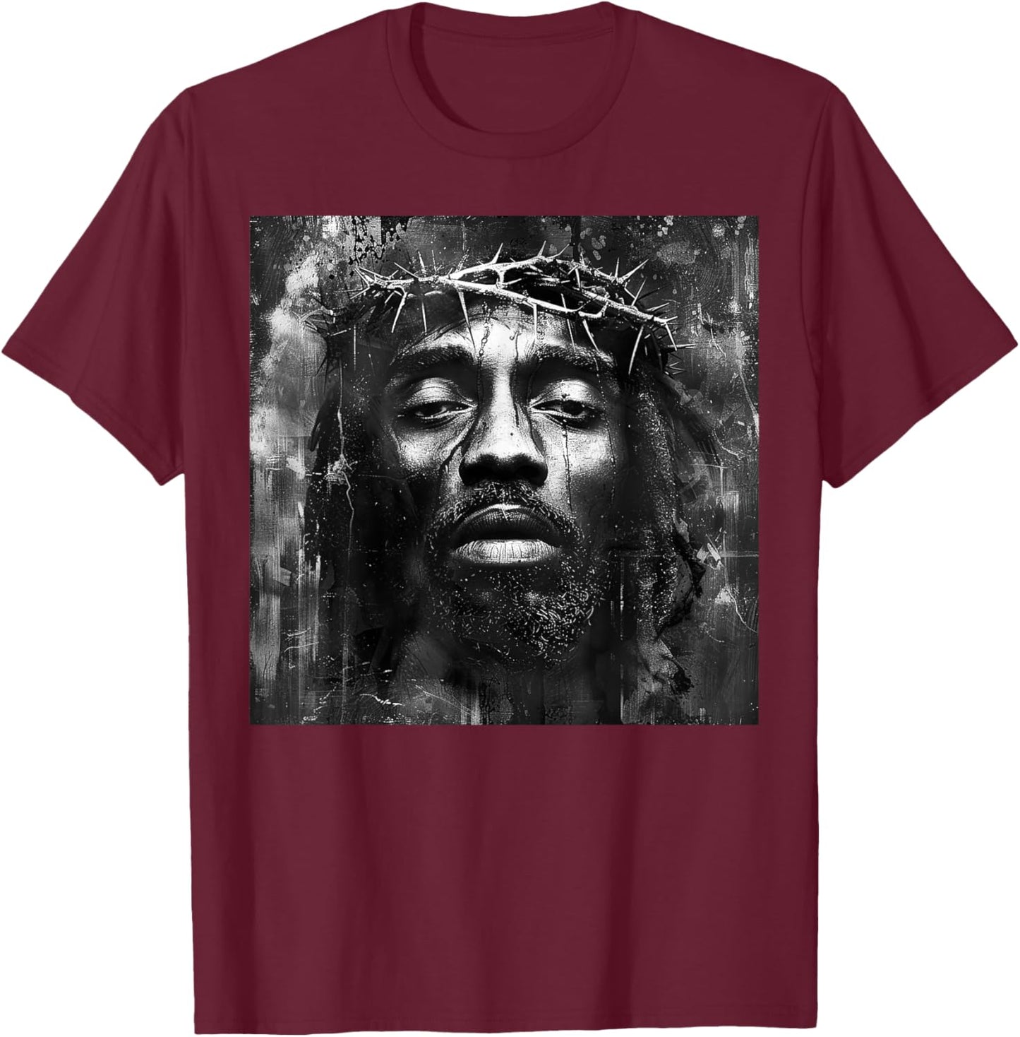 Black Jesus, Christianity, Church, Christ, Jesus T-Shirt - T-Shirt | Maroon