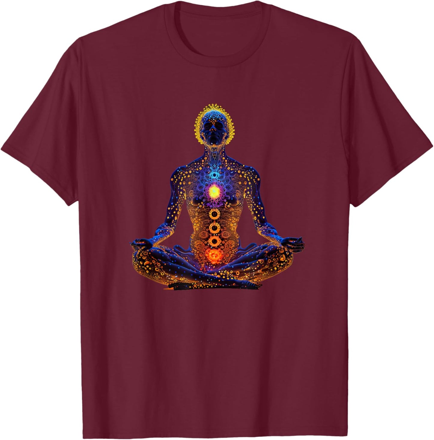Energy Chakra Yoga Meditation Spiritual T-Shirt - T-Shirt | Maroon