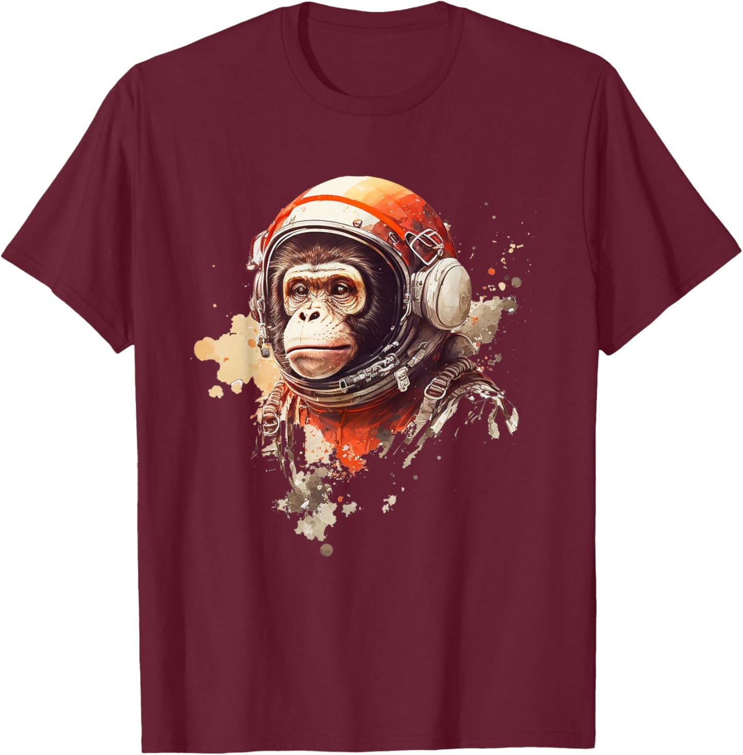Space Vintage Travel Astronaut Monkey Astronaut T-Shirt - T-Shirt | Maroon