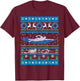 Swimmer Ugly Christmas Swimming Swim Team Holiday Xmas Gift T-Shirt - T-Shirt | Maroon