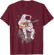 Astronaut Playin Guitar Shirt Galaxy Spaceman Guitarist Gift T-Shirt - T-Shirt | Maroon