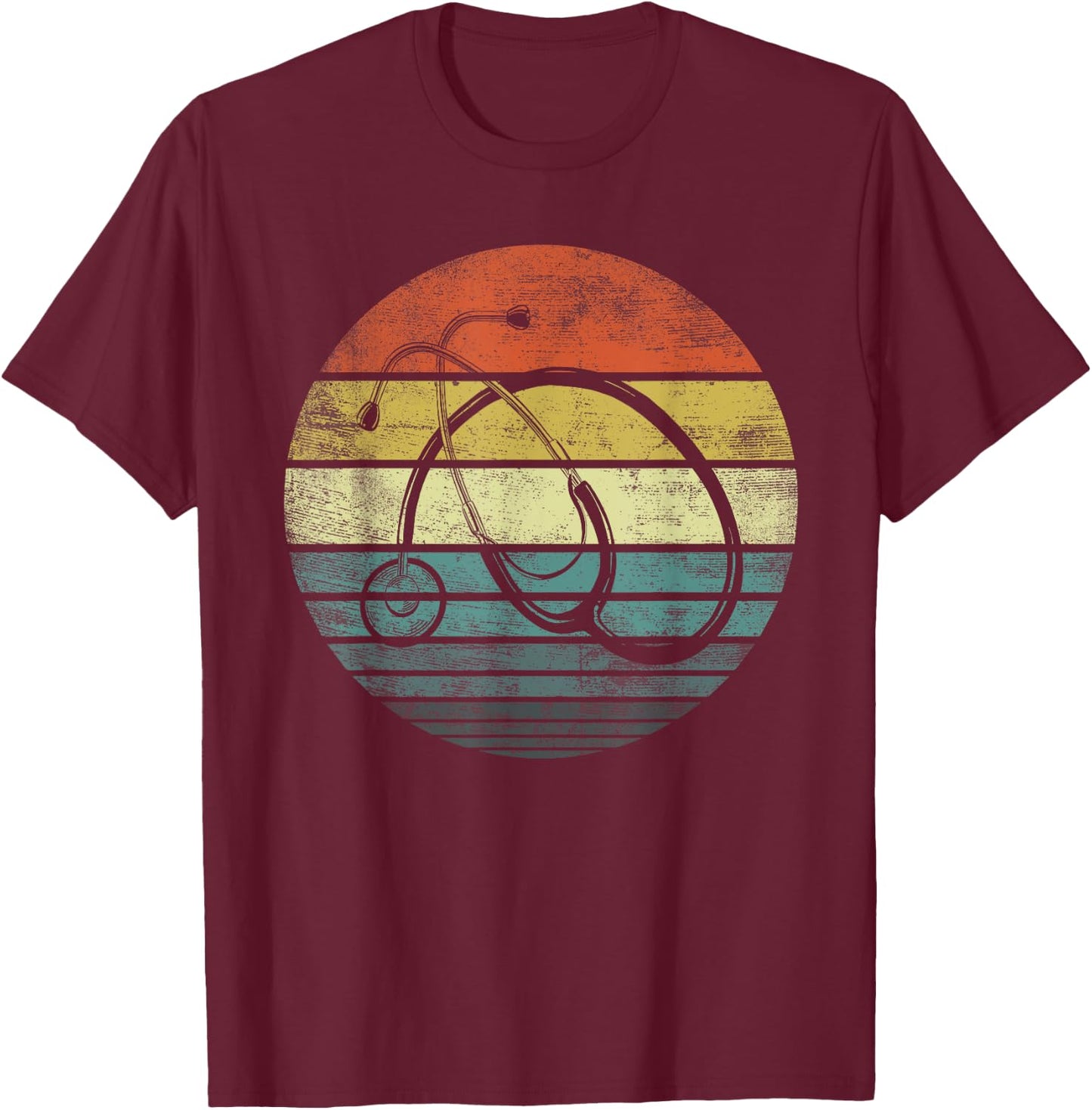 Funny Nurse Gifts Retro Vintage Doctor Stethoscope Nursing T-Shirt - T-Shirt | Maroon