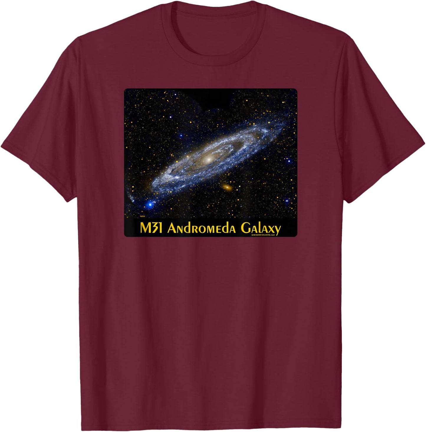 M31 The Andromeda Galaxy Astronomy Shirt T-Shirt - T-Shirt | Maroon