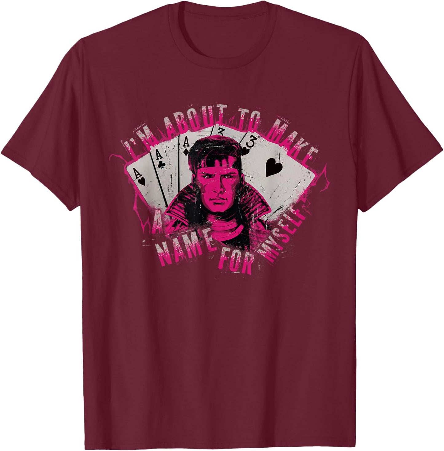 Marvel Studios Deadpool & Wolverine Gambit A Name for Myself T-Shirt - T-Shirt | Maroon