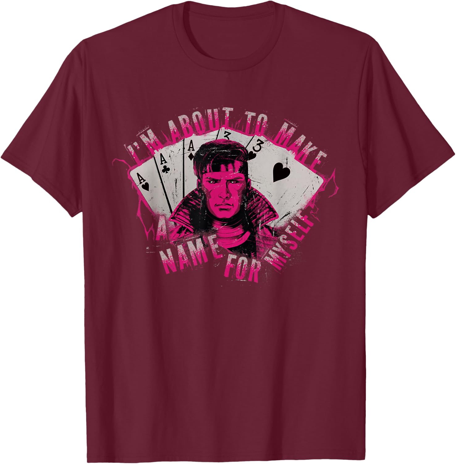 Marvel Studios Deadpool & Wolverine Gambit A Name for Myself T-Shirt - T-Shirt | Maroon