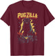 Pug Pet Dog Breed Pugzilla Funny Pug Lover Pug Owner Distressed -Adult Black Short Sleeve T-Shirt - T-Shirt | Maroon