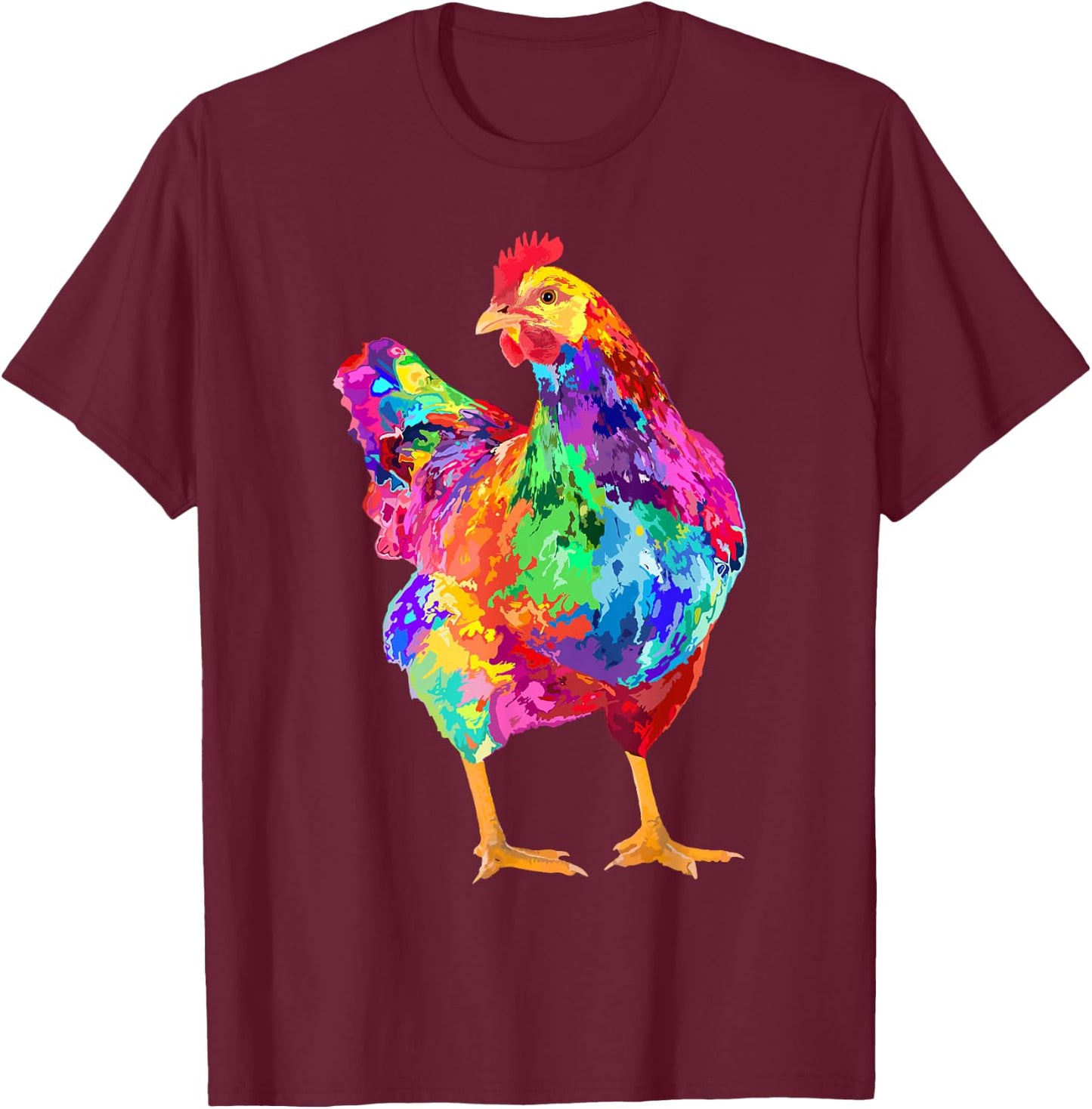 Chicken Lover Gifts Chicken Colorful Cool Hen T-Shirt - T-Shirt | Maroon