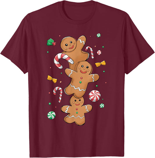 Xmas Christmas Gingerbread T-Shirt - T-Shirt | Maroon