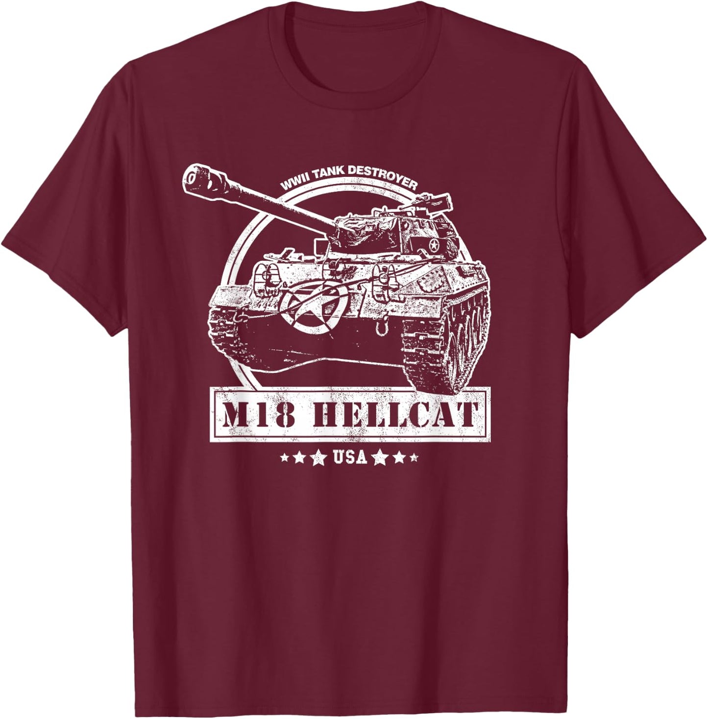 M18 Hellcat WW2 Tank Men Women Girls Kids T-Shirt - T-Shirt | Maroon