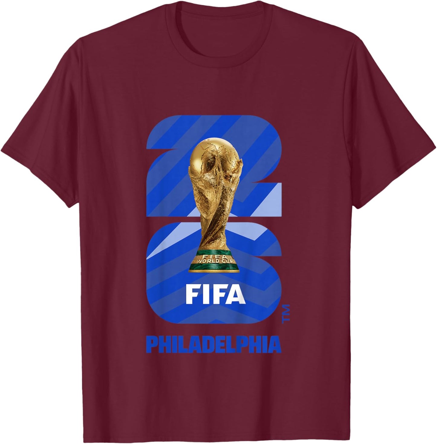 Kids FIFA World CUP26 Philadelphia Trophy Color T-Shirt - T-Shirt | Maroon