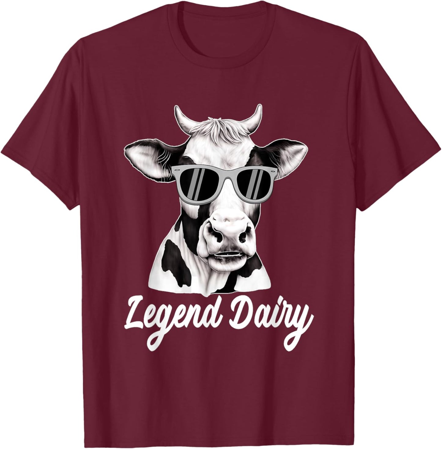 Legend Dairy Farmer Cow Dairy Cow Farmer Dairy Farming T-Shirt - T-Shirt | Maroon