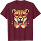 Funny Cheetah Heart Chocolate Valentine Leopard T-Shirt - T-Shirt | Maroon