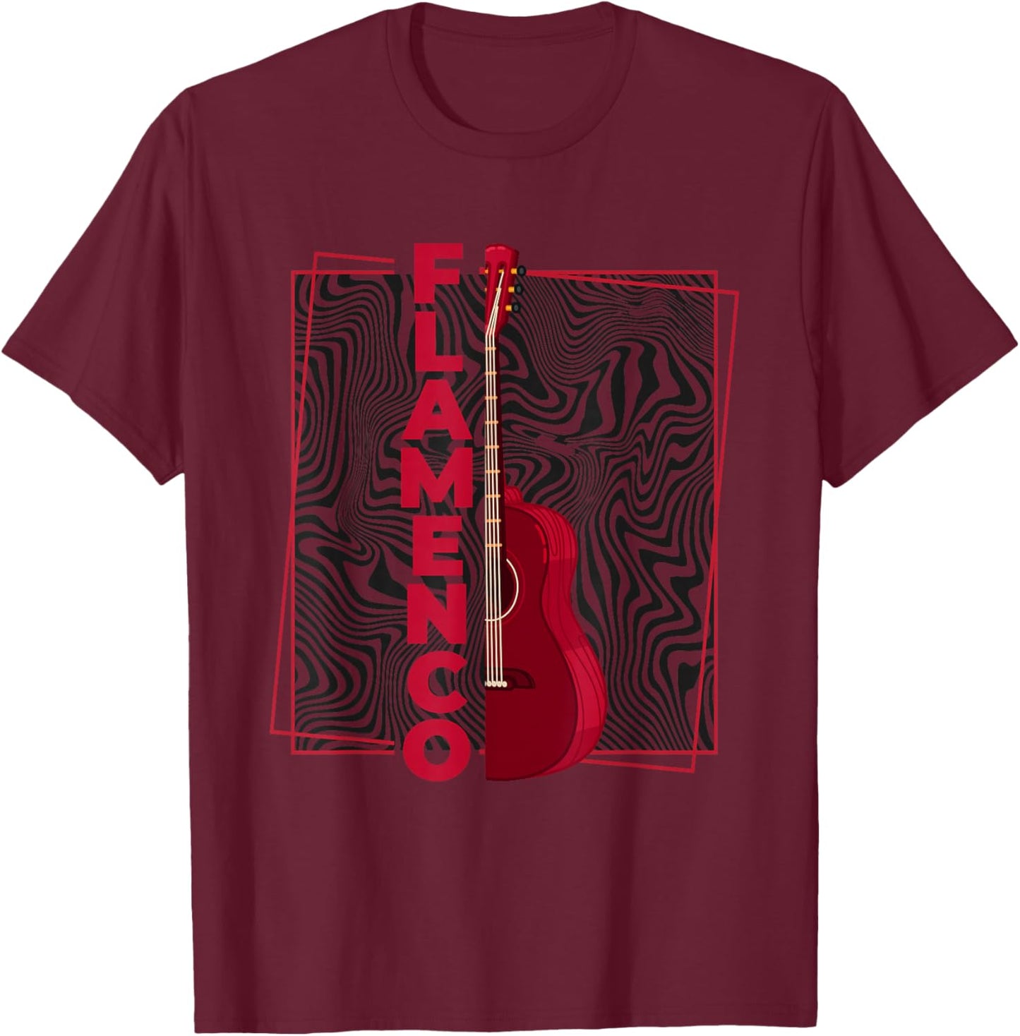 Flamenco | Spanish Dance Guitar | Spain Flamenco T-Shirt - T-Shirt | Maroon