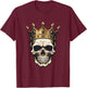 King Skull Crown | Portrait Colorful T-Shirt - T-Shirt | Maroon