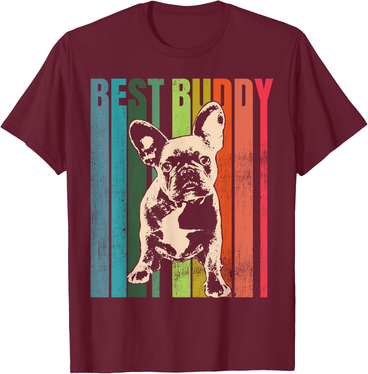 French Bulldog Frenchie Dog T-Shirt - T-Shirt | Maroon