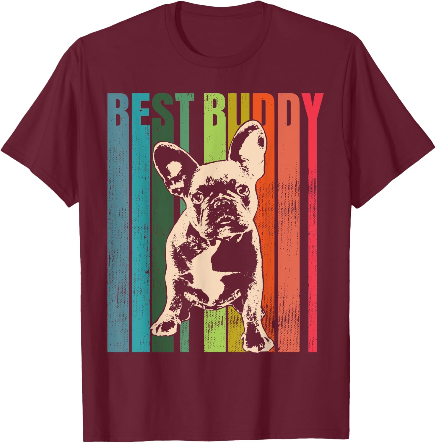 French Bulldog Frenchie Dog T-Shirt - T-Shirt | Maroon