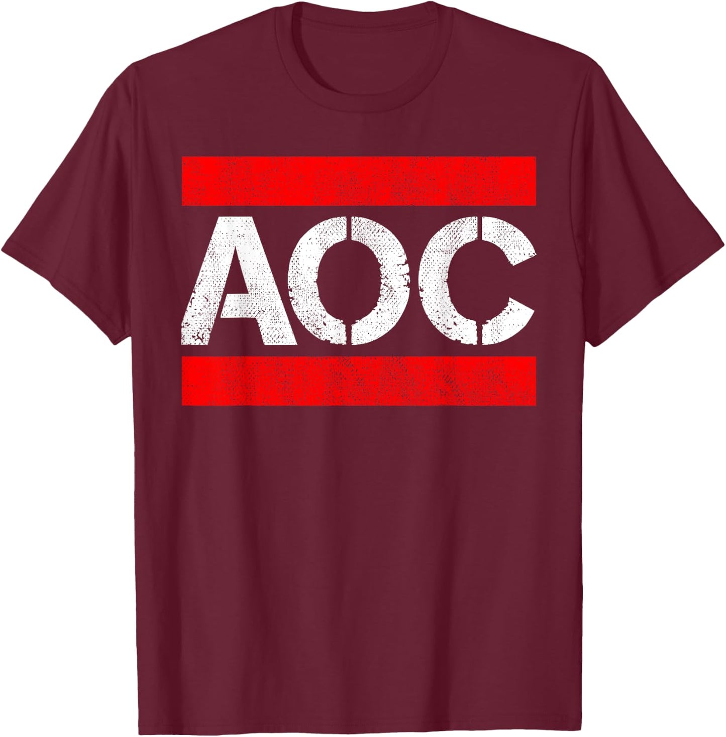 AOC Ocasio-Cortez Democratic Socialist Bronx NY Fun T-Shirt - T-Shirt | Maroon