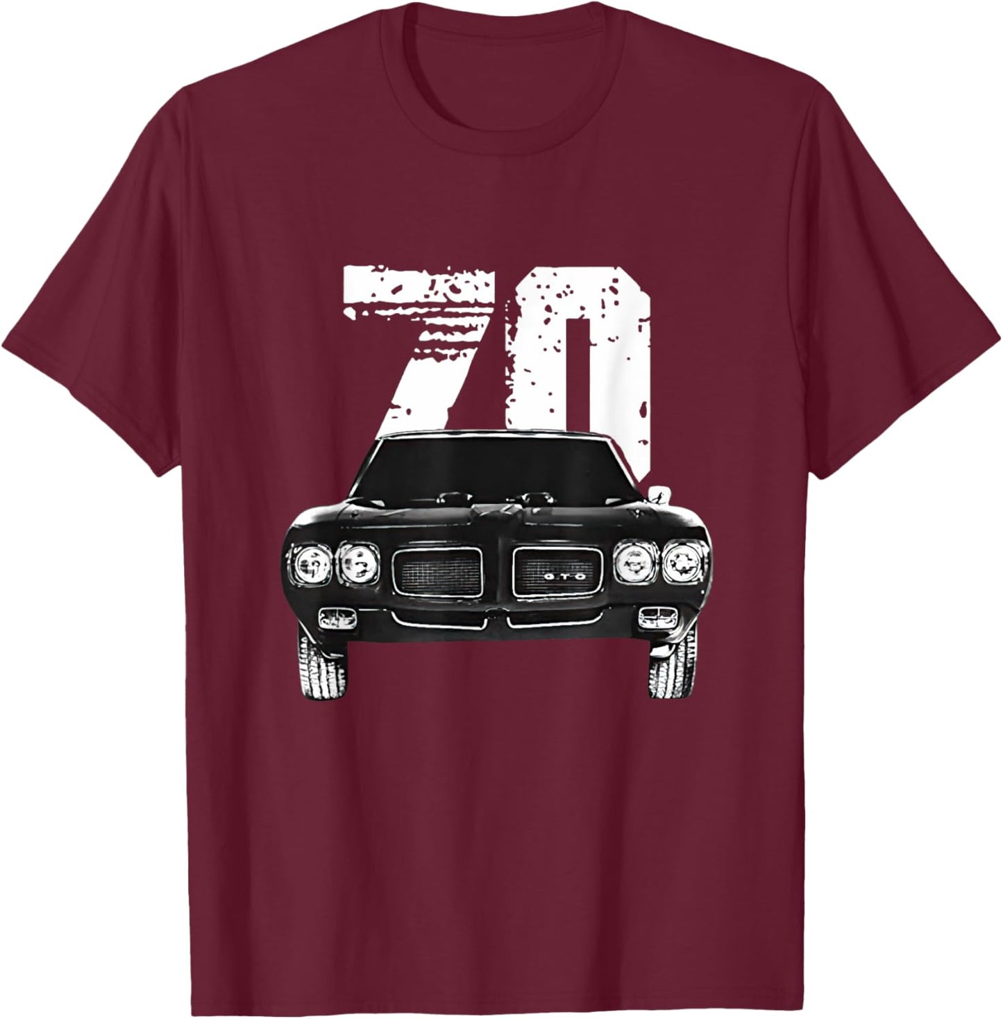 1970 70 GTO Classic Car Old School Muscle Car T-Shirt - T-Shirt | Maroon