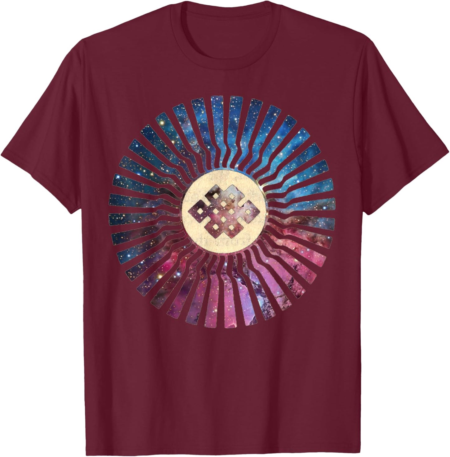 Shambhala Great Eastern Sun - Tibetan Buddhist Enlightenment T-Shirt - T-Shirt | Maroon
