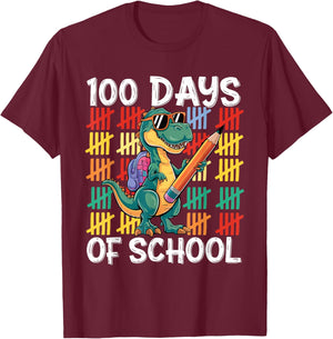 100th Day Of School Costume For Kids Girls Boys 100 Days T-Shirt - T-Shirt | Maroon