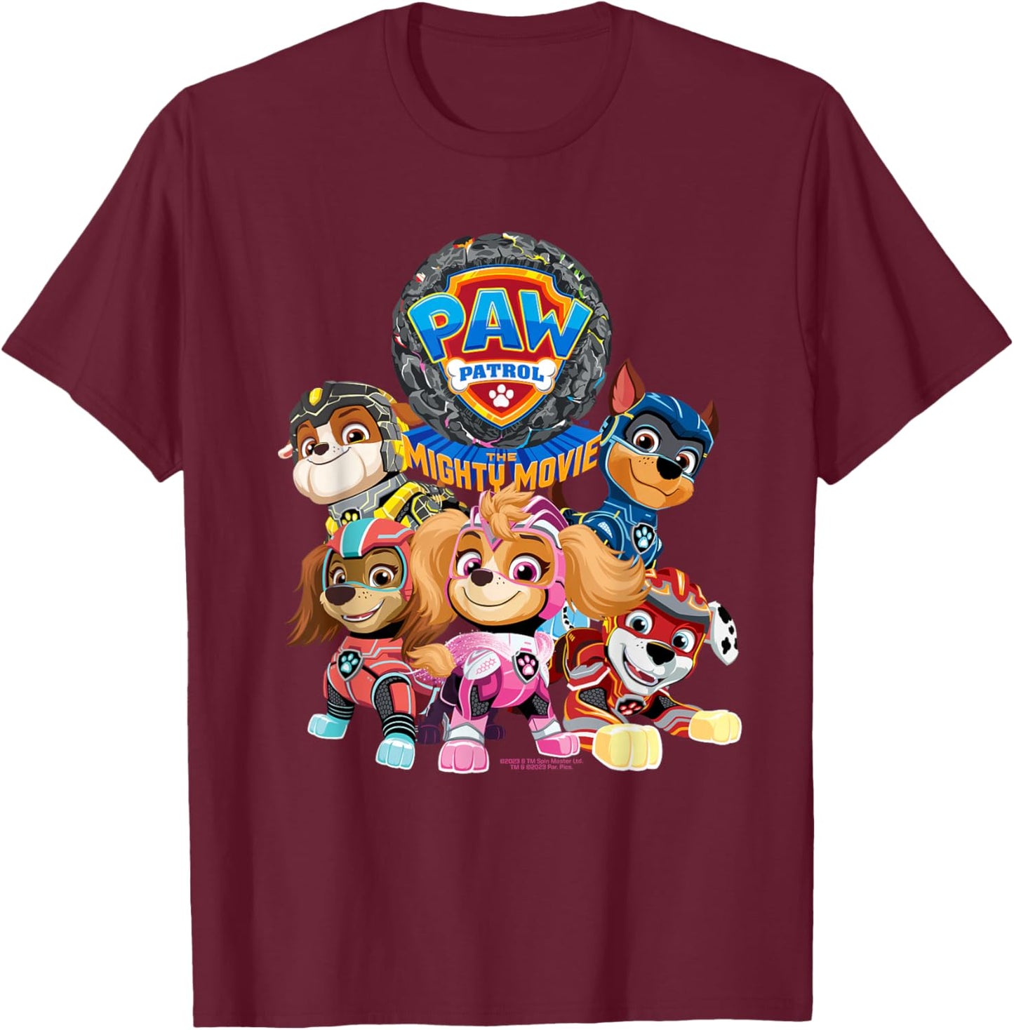 PAW Patrol: The Mighty Movie Group T-Shirt - T-Shirt | Maroon