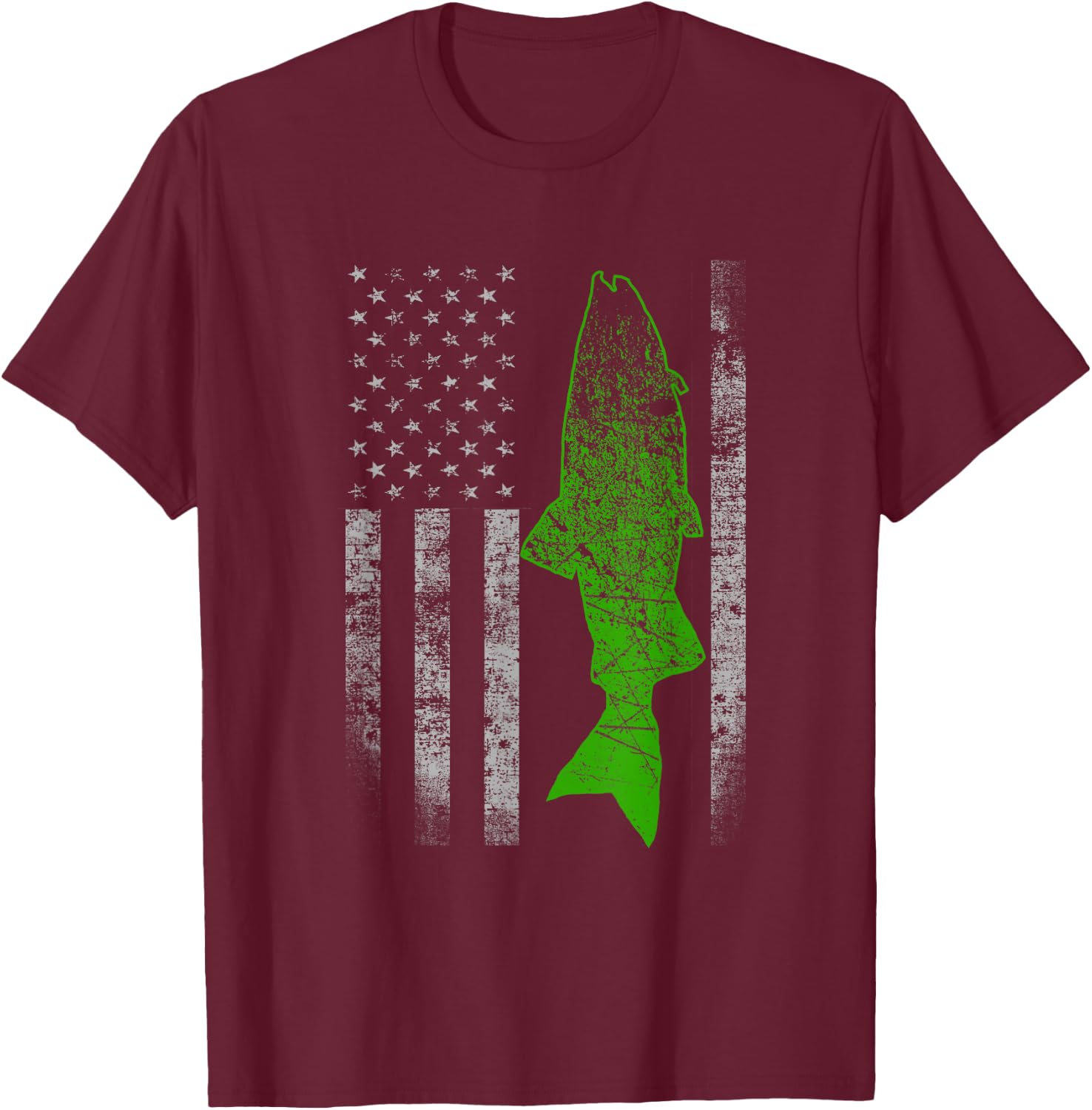Kokanee Flag - Cool Kokanee Fishing T-Shirt - T-Shirt | Maroon
