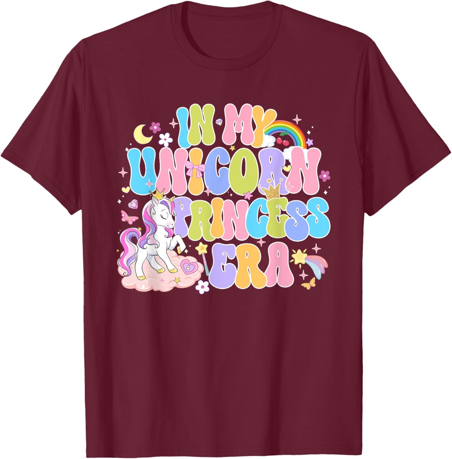 In My Unicorn Princess Era Girl Unicorn Day T-Shirt - T-Shirt | Maroon