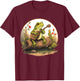 Frog Playing Guitar Frog Playing Banjo On Log Aesthetic T-Shirt - T-Shirt | Maroon