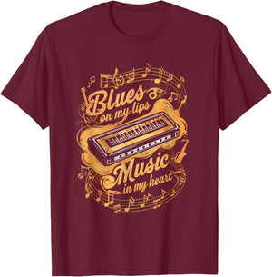 Harmonicas For Beginners Harmonicas For Adults Harmonica T-Shirt - T-Shirt | Maroon