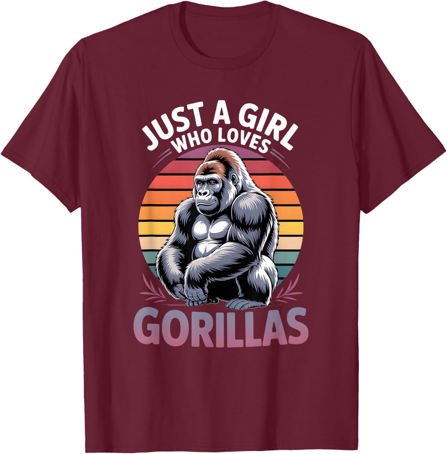 Girls Gorilla T-Shirt - T-Shirt | Maroon