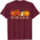The Season Leopard Pumpkin Basketball Halloween Fall Leaf T-Shirt - T-Shirt | Maroon