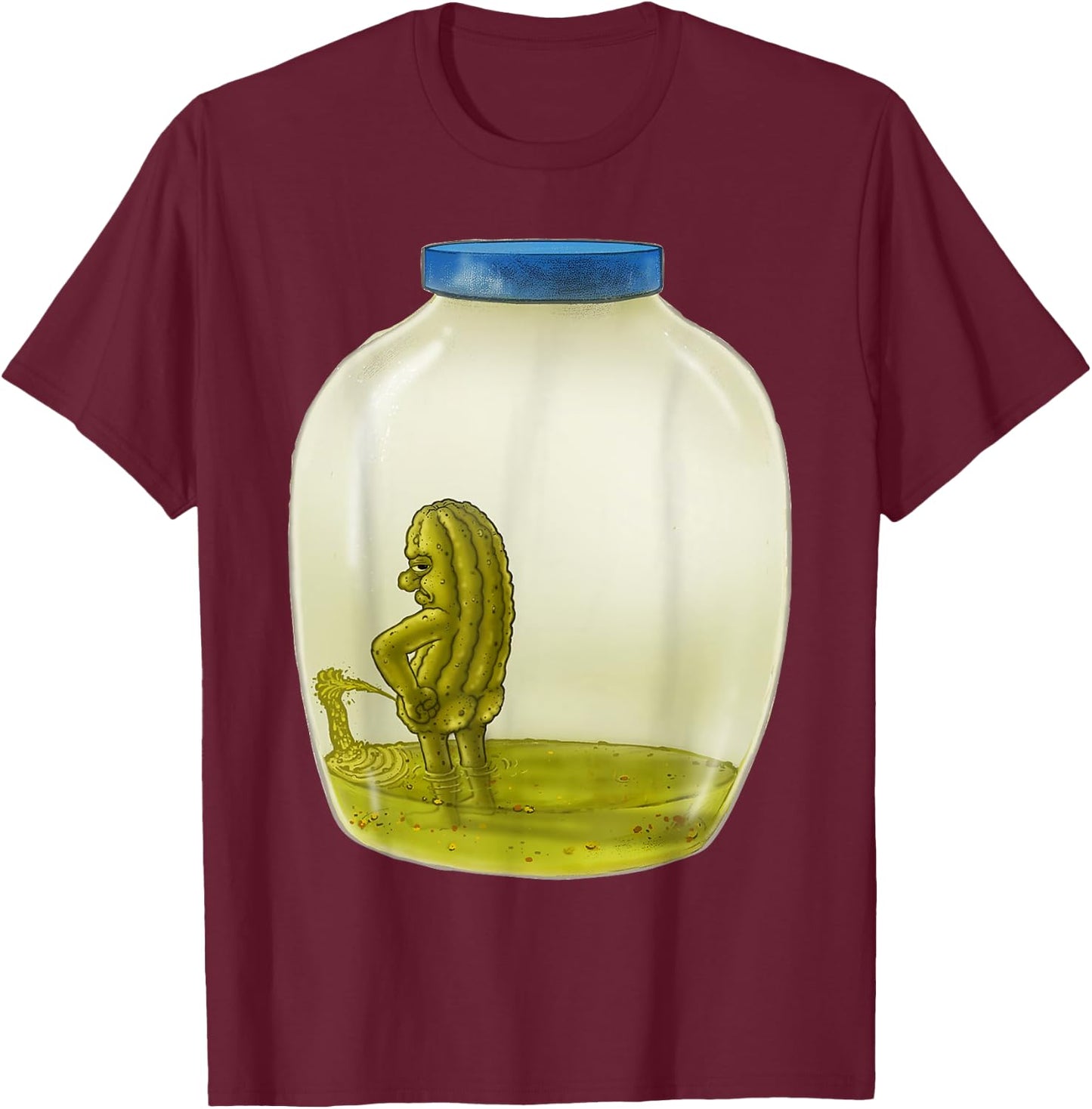 Signed Fine Art - Piss and Vinegar - Funny Grumpy Pickle Pee T-Shirt - T-Shirt | Maroon