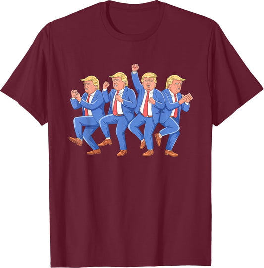 Donald Trump Dance 4th of July Trump 2025 T-Shirt - T-Shirt | Maroon
