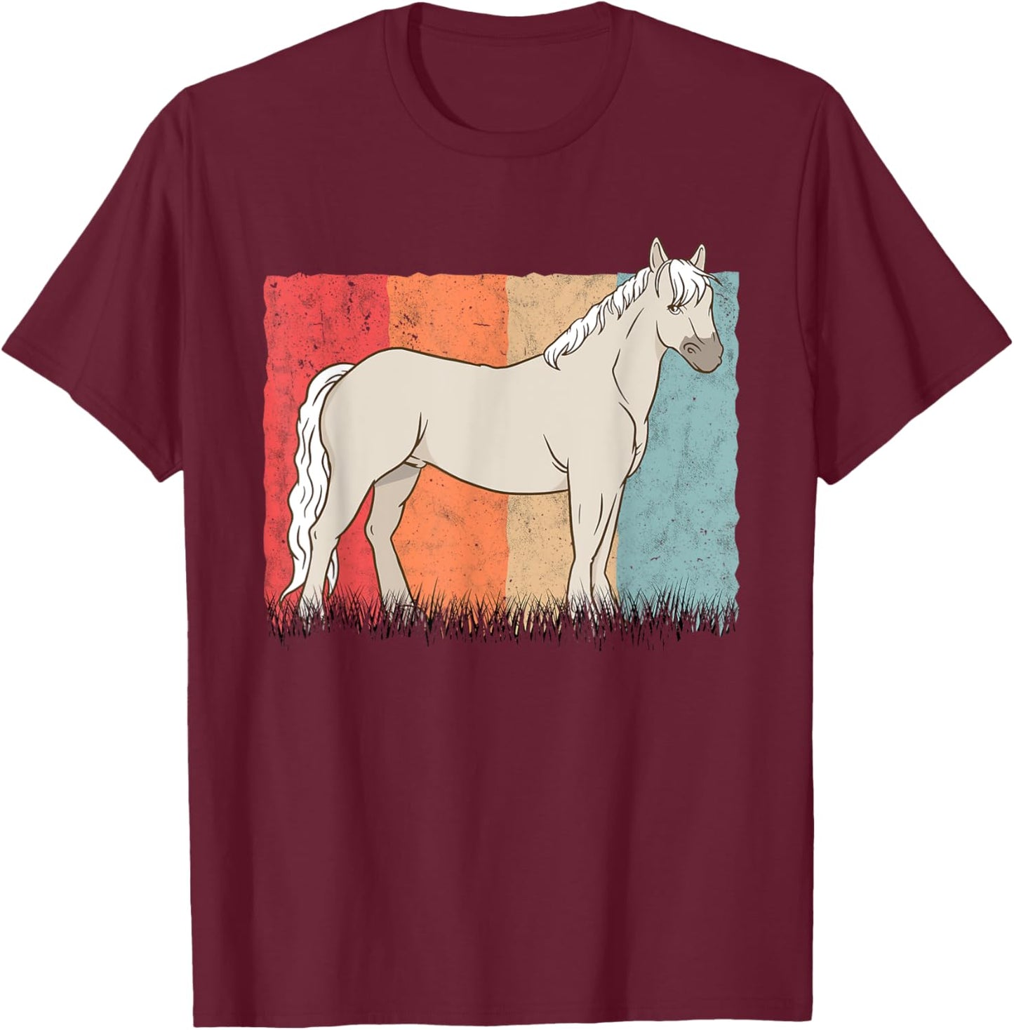 Welsh Pony Retro Welsh Horse Vintage T-Shirt - T-Shirt | Maroon