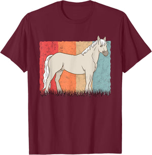 Welsh Pony Retro Welsh Horse Vintage T-Shirt - T-Shirt | Maroon