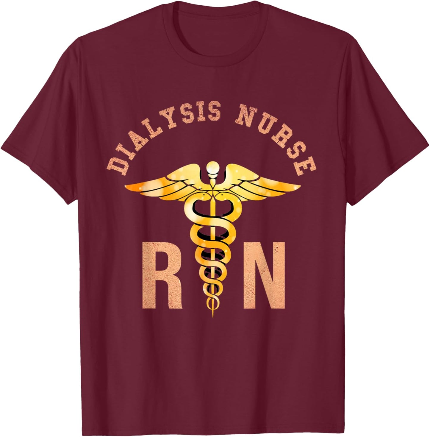 Dialysis Registered Nurse Medical Symbol RN T-Shirt - T-Shirt | Maroon
