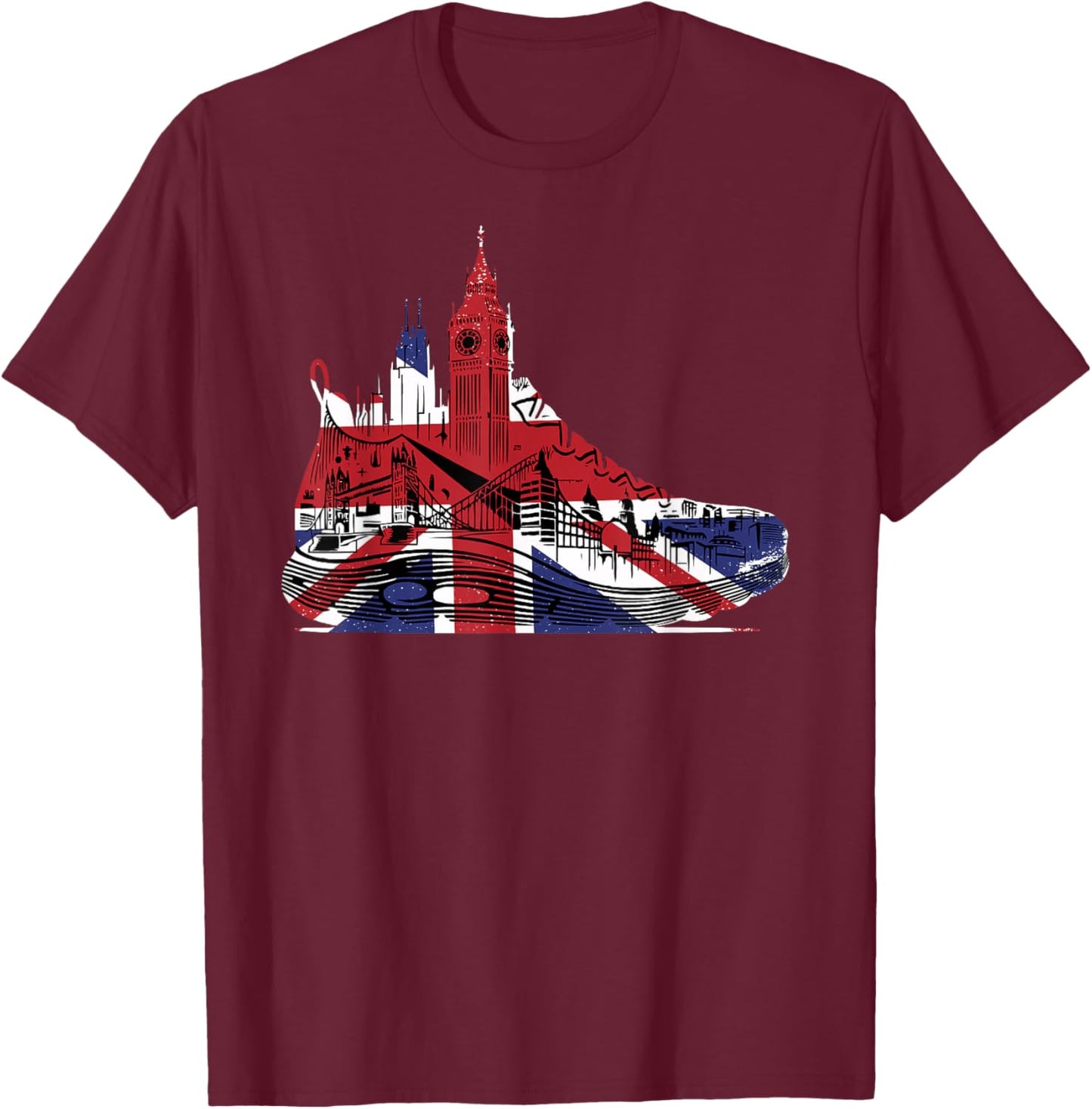London Running Marathons Runner Marathoner Runner Run Jogger T-Shirt - T-Shirt | Maroon