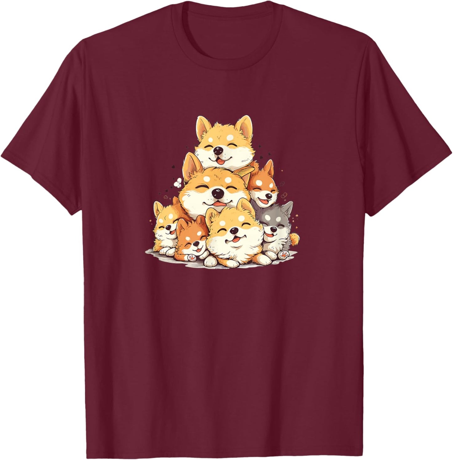 Cute Kawaii Corgi Dog Boys Girls Kids T-Shirt - T-Shirt | Maroon