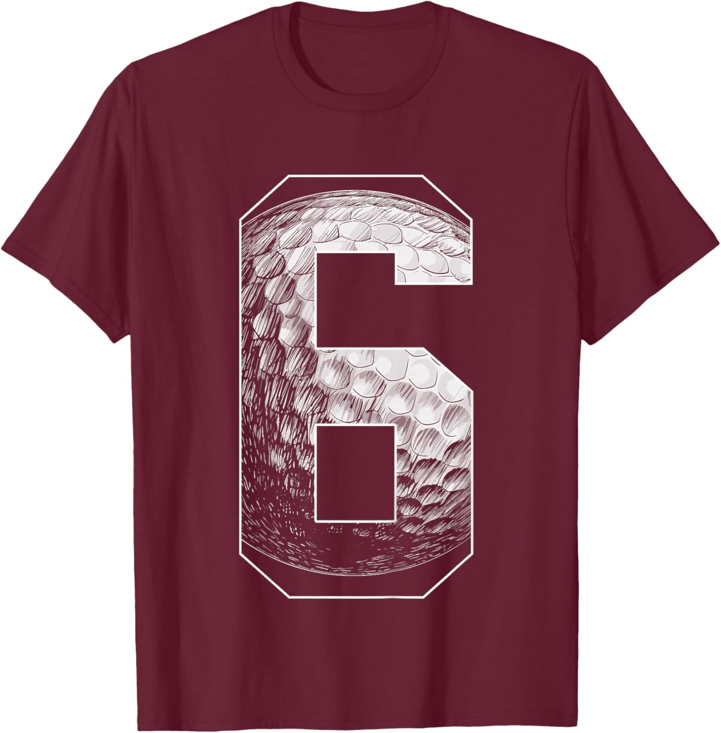 Kids 6th Birthday Boy Golf Player Golf 6 Years Old T-Shirt - T-Shirt | Maroon
