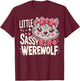 Kids Little Sassy Werewolf Halloween Costume For Girls Women T-Shirt - T-Shirt | Maroon