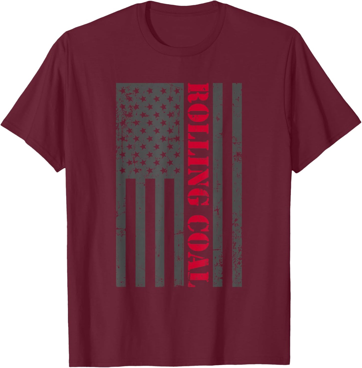Diesel Rolling Coal US Flag Turbo Brothers Truck Driver T-Shirt - T-Shirt | Maroon