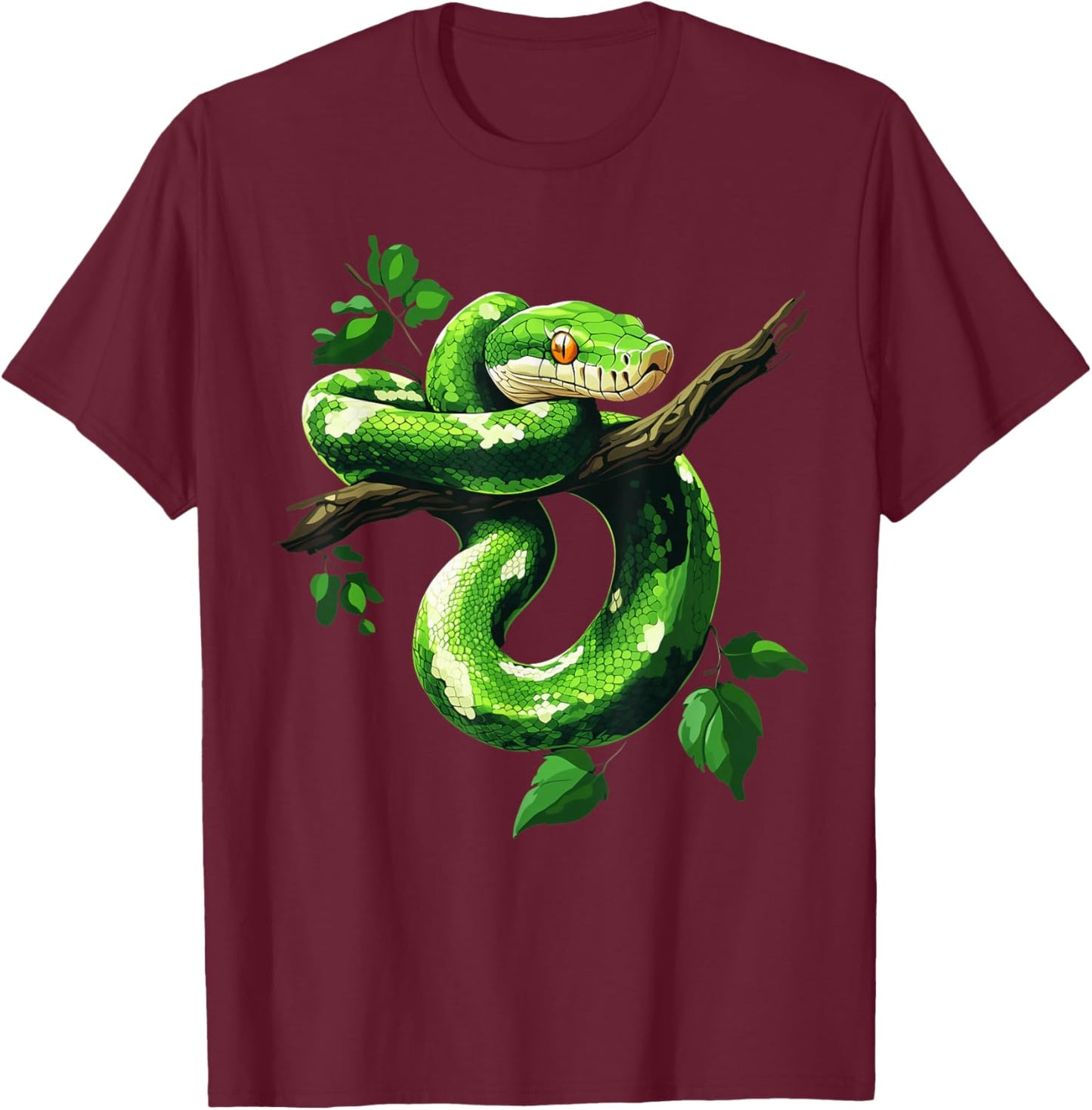 Green Tree Python Owner Reptiles for Snake Lover T-Shirt - T-Shirt | Maroon