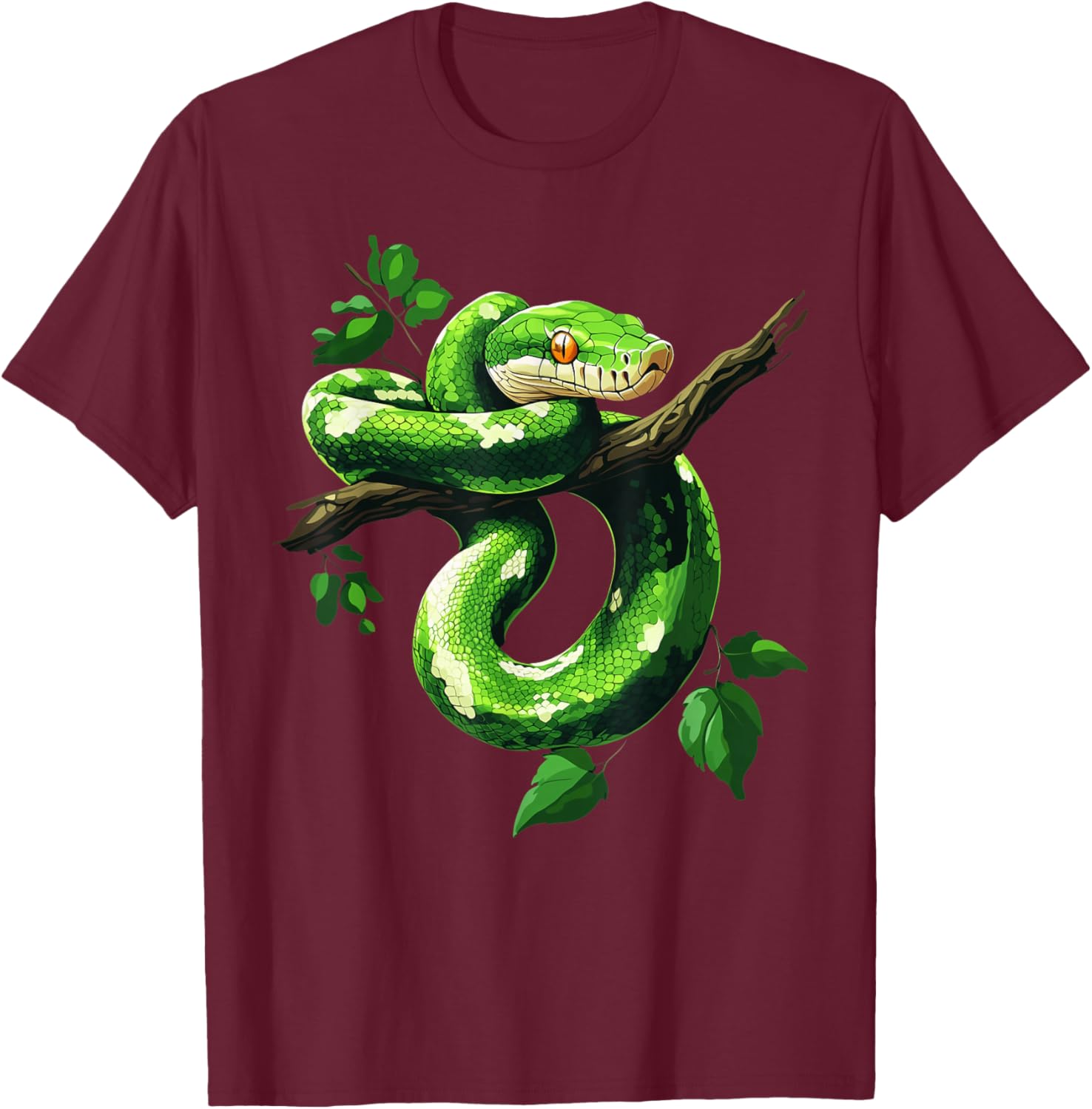 Green Tree Python Owner Reptiles for Snake Lover T-Shirt - T-Shirt | Maroon