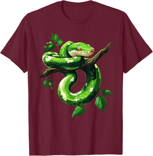 Green Tree Python Owner Reptiles for Snake Lover T-Shirt - T-Shirt | Maroon
