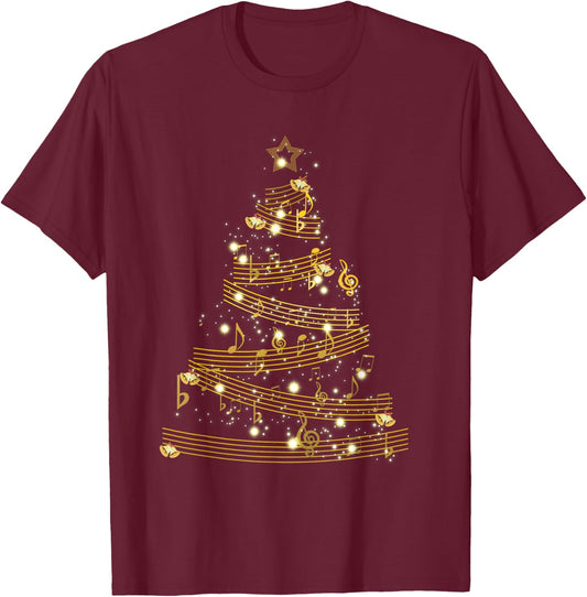 Handbell Christmas Tree! Hand Bell Choir Ringers Holiday T-Shirt - T-Shirt | Maroon